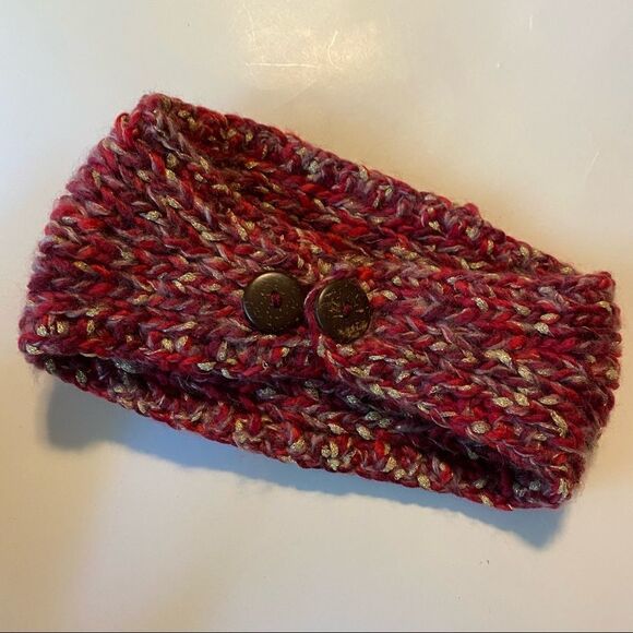 D&Y FASHION WINTER WARM Red KNITTED HEAD WRAP  3D FLOWER HEADBAND - Picture 3 of 4